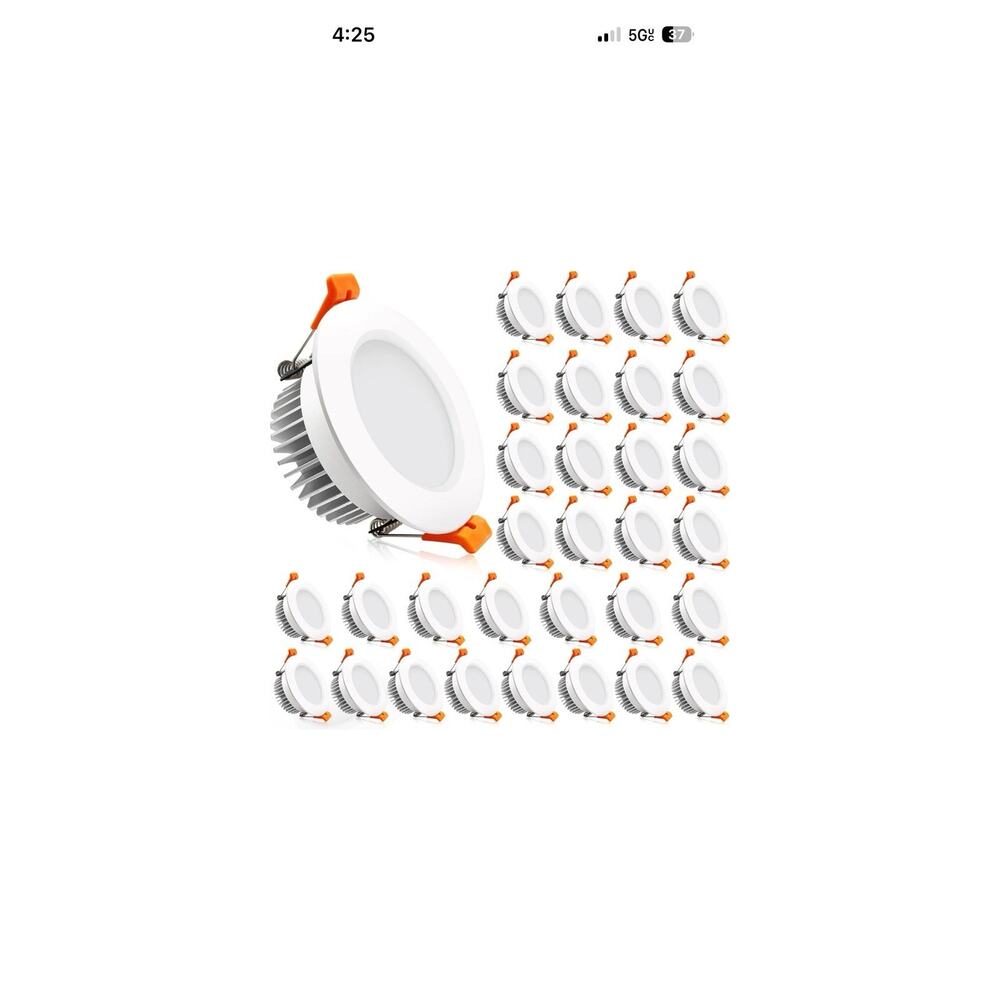32 Pack 2 Inch Dimmable LED Downlight, 3W, 5500K Daylight White